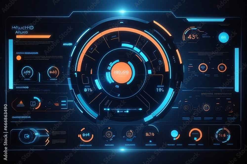 Fototapeta premium A futuristic infographic HUD panel 