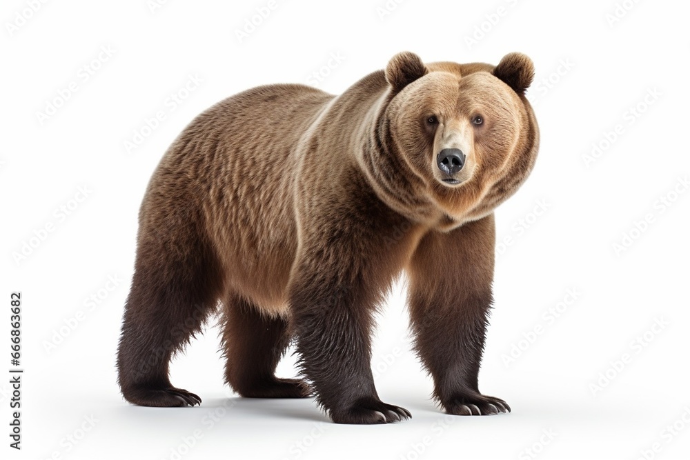 Obraz premium Bear on white : Generative AI