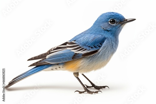Blue bird, Ultramarine Flycatcher (superciliaris ficedula) fully standing with detail from head to toes, exotic nature : Generative AI © Generative AI