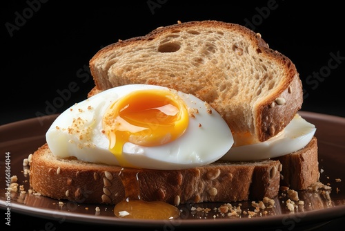 A hard-boiled egg with whole-wheat toast