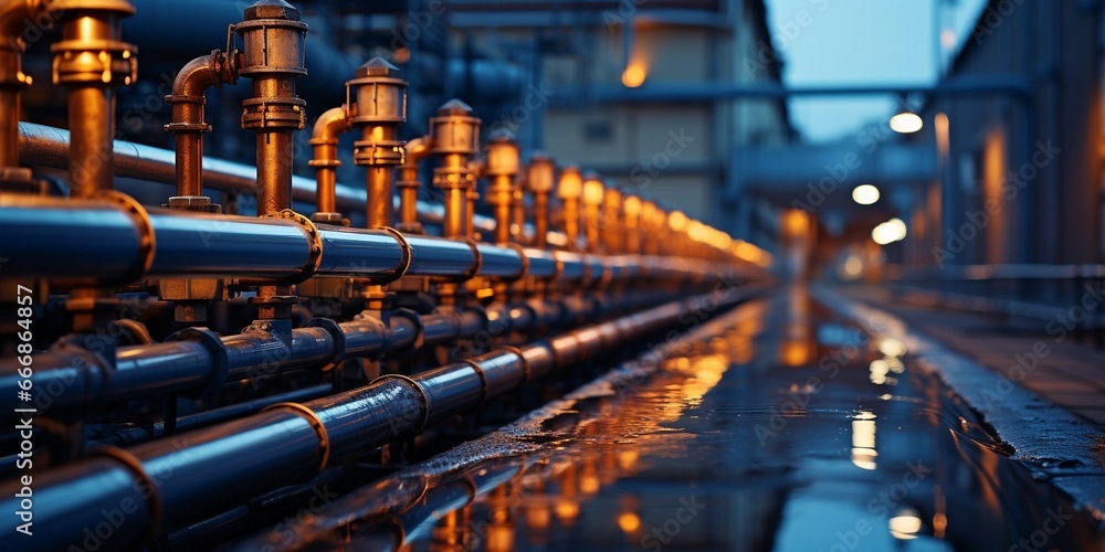 Industrial zone, Steel pipelines and valves : Generative AI Industrial zone, Steel pipelines and valves : Generative AI