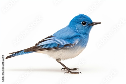Blue bird, Ultramarine Flycatcher (superciliaris ficedula) fully standing with detail from head to toes, exotic nature : Generative AI © Generative AI