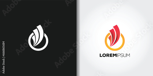 abstract raise red logo