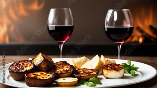 roasted paneer and wine