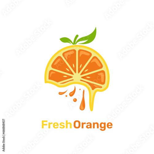 Fresh orange logo vector illustration, Fresh Orange Slice Logo Designs concept