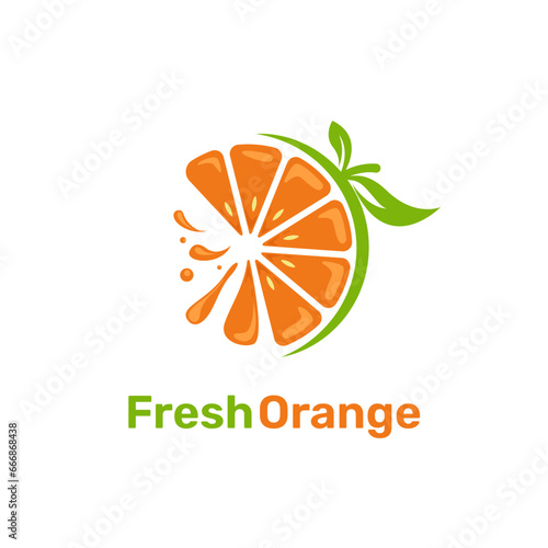 Fresh orange logo vector illustration, Fresh Orange Slice Logo Designs concept