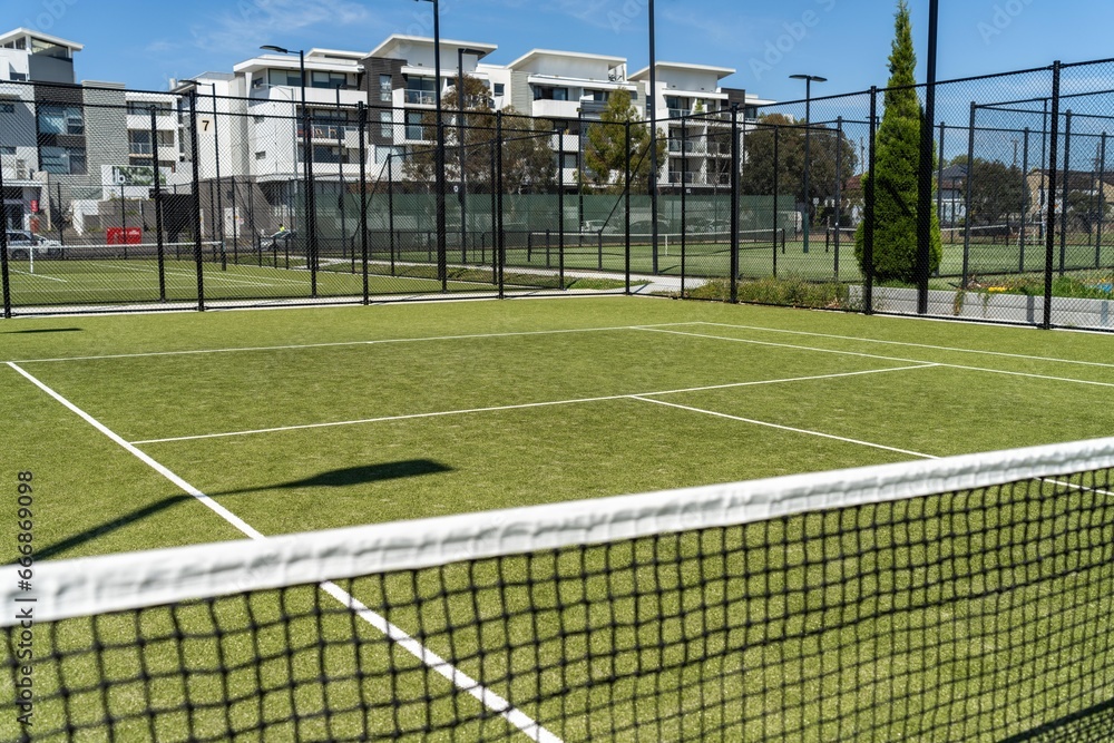 Fototapeta premium synthetic tennis court at a tennis court in summer in australia