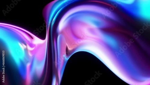 loop animation fluid 3d color chrome holographic photo