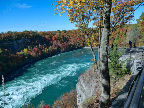 View of Niagara River Gorge from the hiking and biking trail on the American side photo