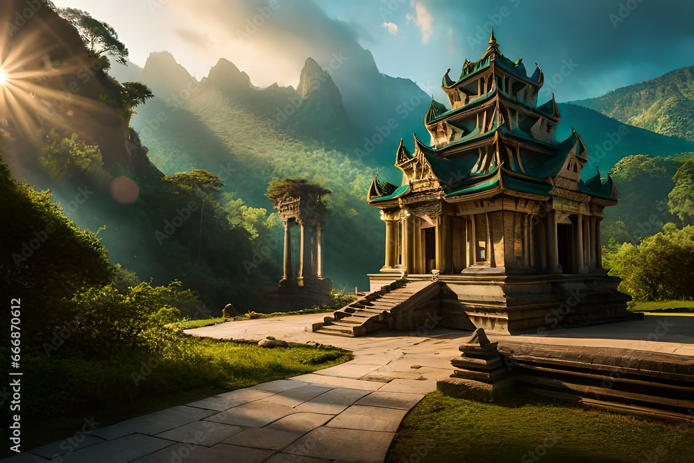 Fototapeta premium Ancient Ta Promh temple in the jungle