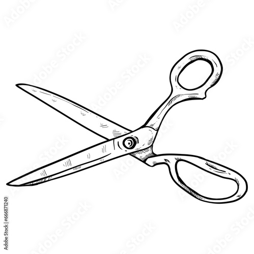 scissor handdrawn barbershop illustration 