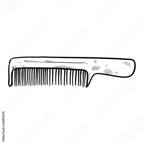 hair comb handdrawn illustration 