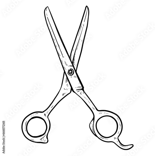 scissor handdrawn barbershop illustration 