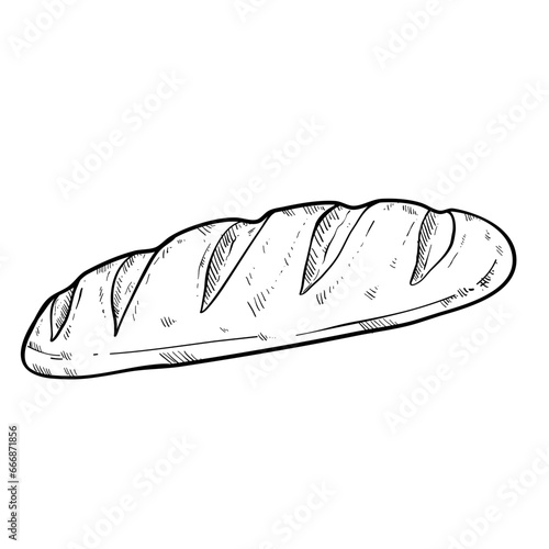 baguette bakery hand drawn