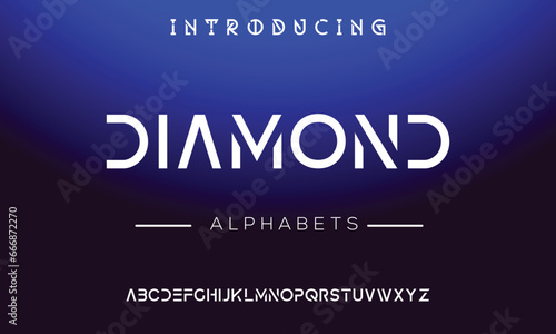 Modern abstract digital alphabet font. Minimal technology typography, Creative urban sport fashion futuristic font and with numbers. vector illustration