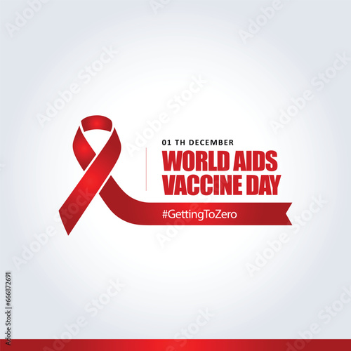Free Vector Flat World Aids Day Poster With Ribbon For Social Media 