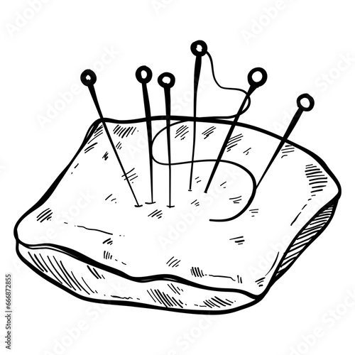 needle handdrawn illustration 