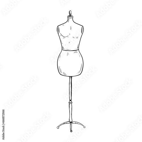 mannequin body handdrawn illustration 