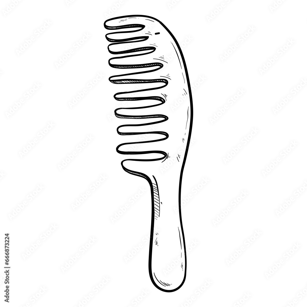 hair comb handdrawn textured illustration hair comb handdrawn textured illustration