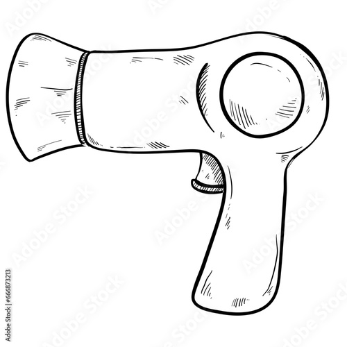 hair dryer handdrawn illustration textureed 