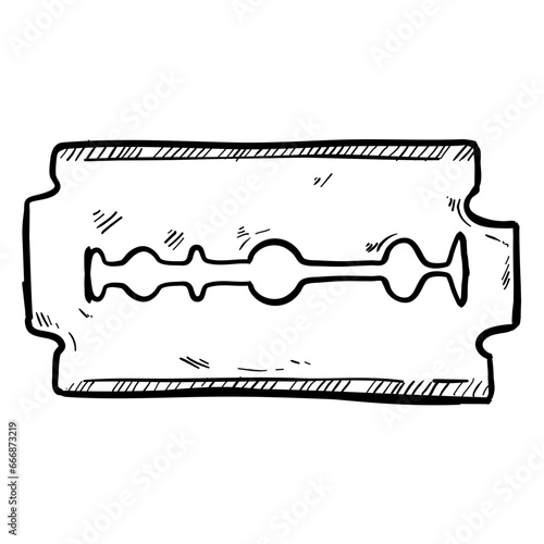 razorblade handdrawn textured illustration