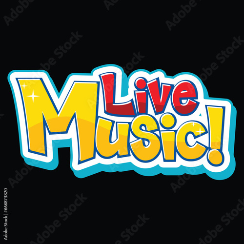 Live Music Font Logo Vector 