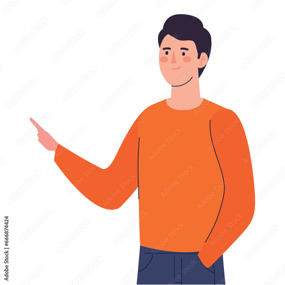 Fototapeta premium man pointing with finger