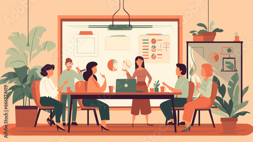 Concept vector illustration of business meeting.