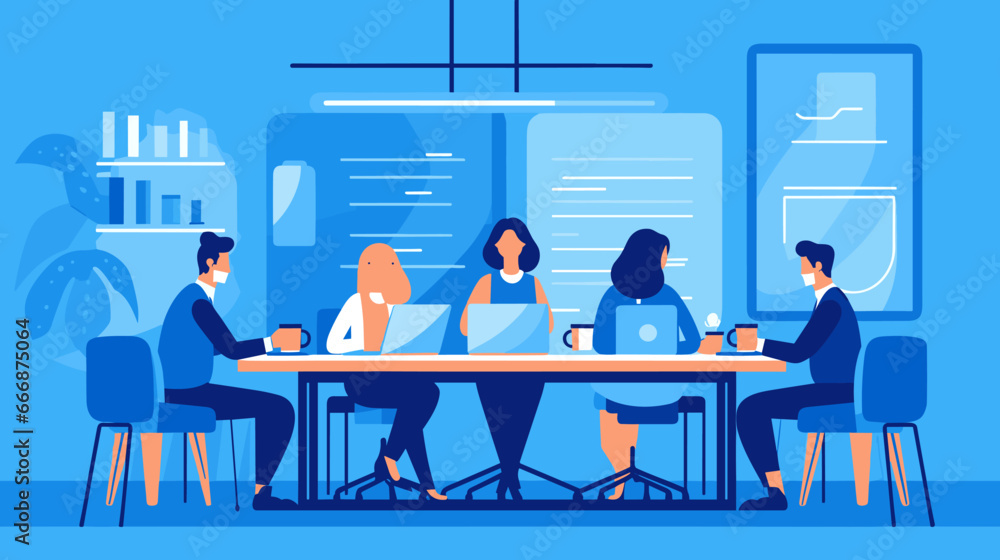 Concept vector illustration of business meeting. Concept vector illustration of business meeting.