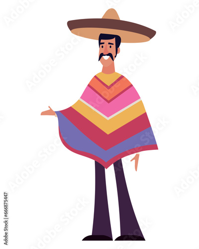 mexican man with poncho