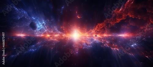 Fight between matter and antimatter in space unknown matter unknown energy computer made art background Artificial Intelligence design