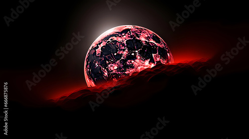 the moon during an eclipse with a dramatic red appearance