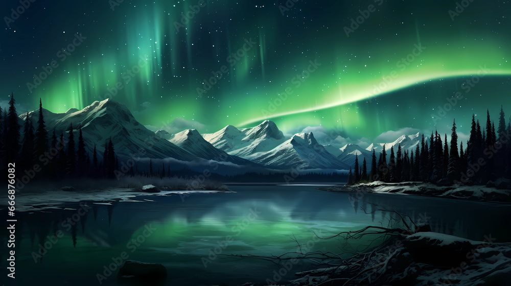 Northern Lights with a sky full of stars