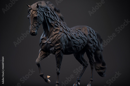 Big horse paper statue