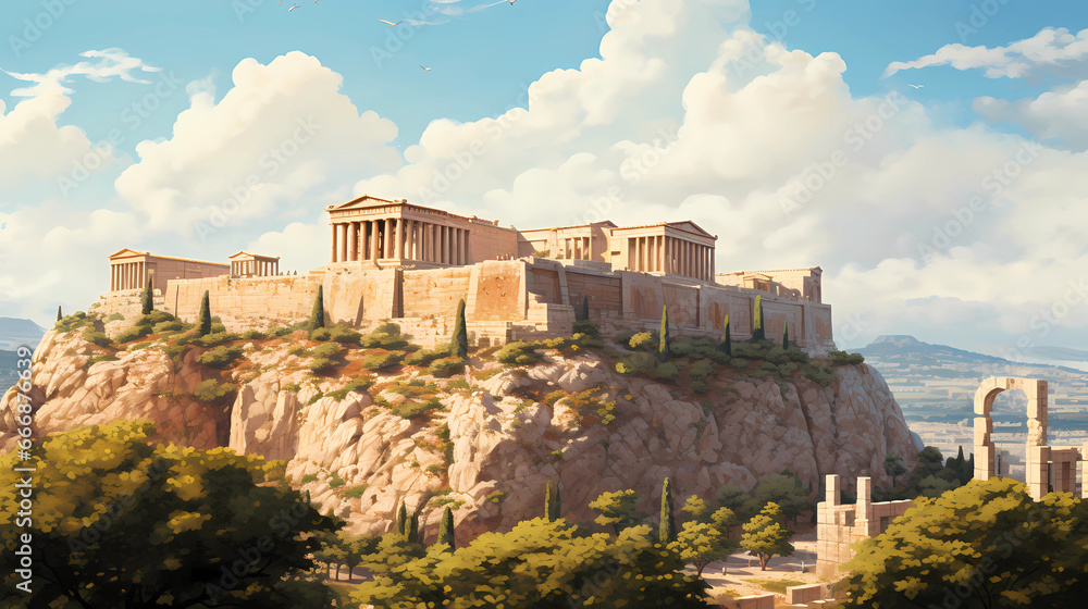 the Acropolis in Athens with classic temples