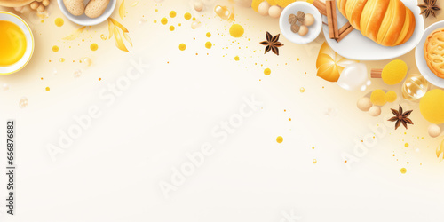 Cooking themed background with copy space for design work. 
