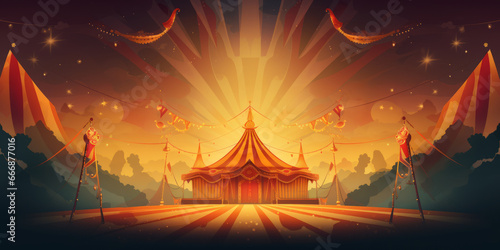 Carnival themed illustration for banner or background. 