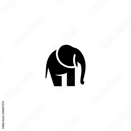 Simple Design Vector Logo Elephant
