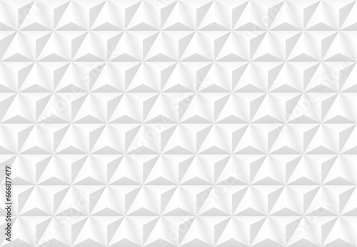Abstract White 3D background with triangle or pyramid shape. Modern pattern or texture background design. 3D vector geometric shape.