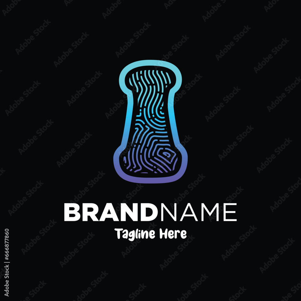 Letter I Fingerprint Logo Design Template Inspiration, Vector Illustration. Letter I Fingerprint Logo Design Template Inspiration, Vector Illustration.