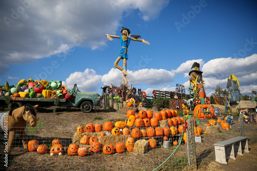 Harvest time display at a farm in the suburb of Philadelphia, Pennsylvania photo