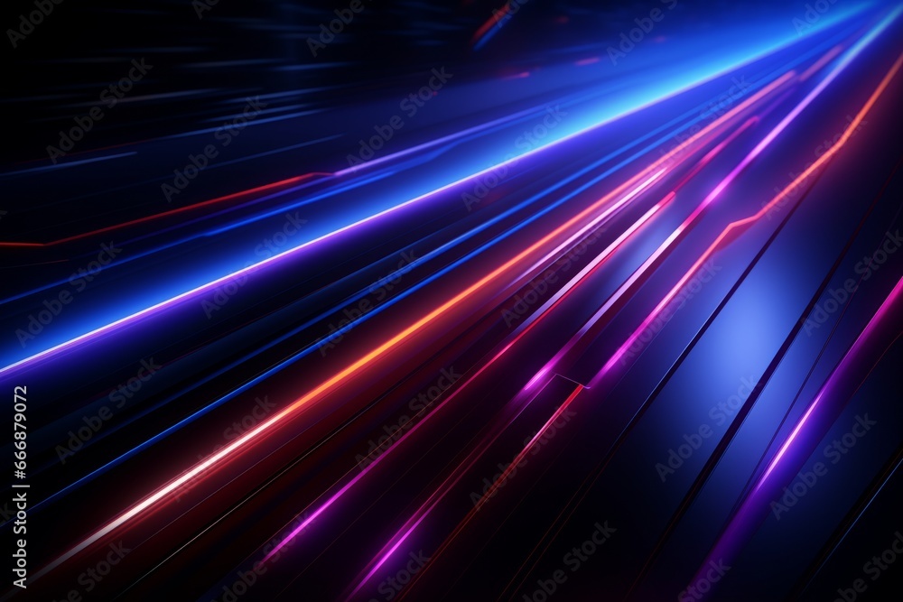 Dynamic tech background with neon lines. Futuristic, data information concept