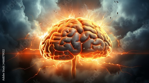 Dynamic illustration of a brain with lightning bolts, representing the power of quick thinking