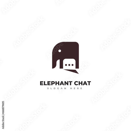 This logo is inspired by elephants and chat, which is very suitable as a chat application logo.
