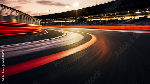 Sport motion blurred racetrack