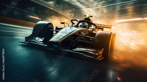 Sport racing car fast driving to achieve the champion dream © Elaine