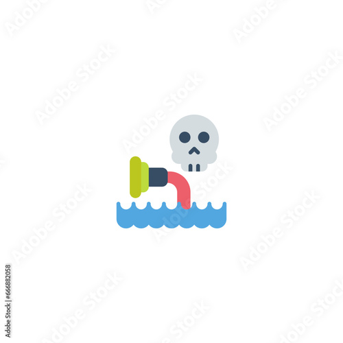 waste water contaminant toxic Flat Icon, Logo, and illustration Vector