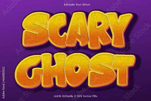 Scary Ghost Editable Text Effect 3d Emboss Gradient