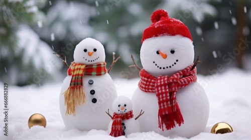 cute snowman at christmast day © adryan