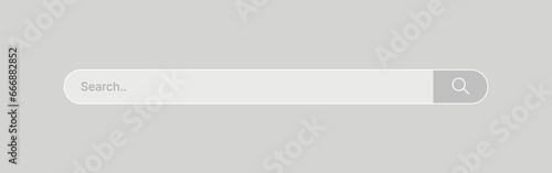 Search Bar on Mobile Mockup, Browser Homepage Internet Online, Blank Page Searching Window, Global Browsing Template on Grey Background